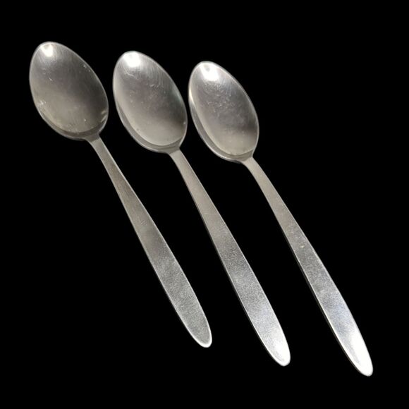 Lot of 3 Table Spoon Englishtown ENS2 Stainless Glossy Flatware 7 1/4" Plain - Picture 1 of 4